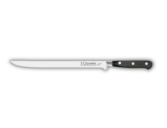Cuchillo tres claveles # 1566 inoxidable forjado en caliente jamonero 25cm