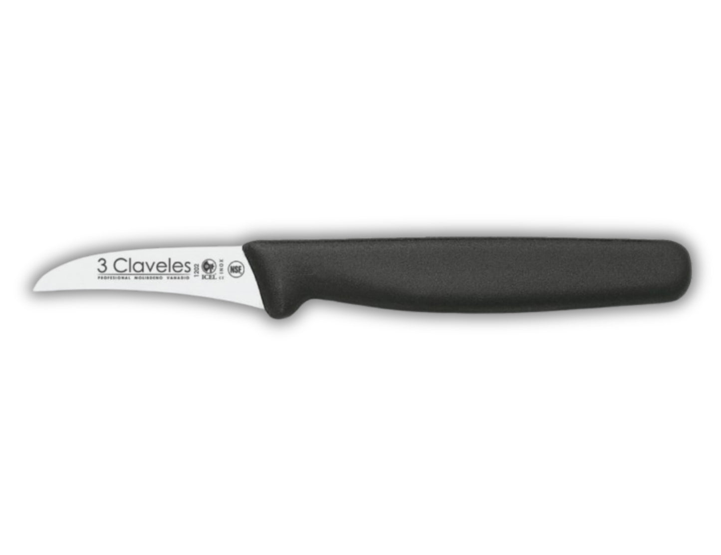 Cuchillo tres claveles # 1202 mango polipr negro 6cm mondador