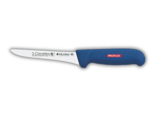 Cuchillo tres claveles # 8142 proflex 13 cms mango azul deshuesar