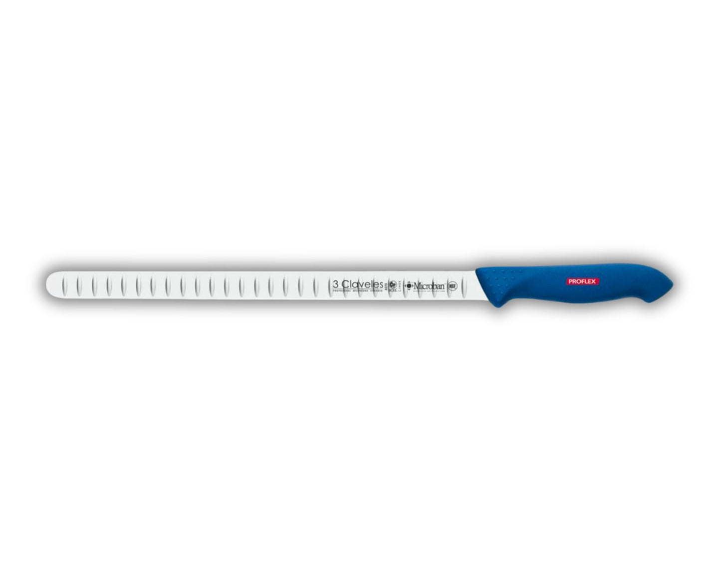 Cuchillo tres claveles #8275 proflex 30cms mango azul para salmón